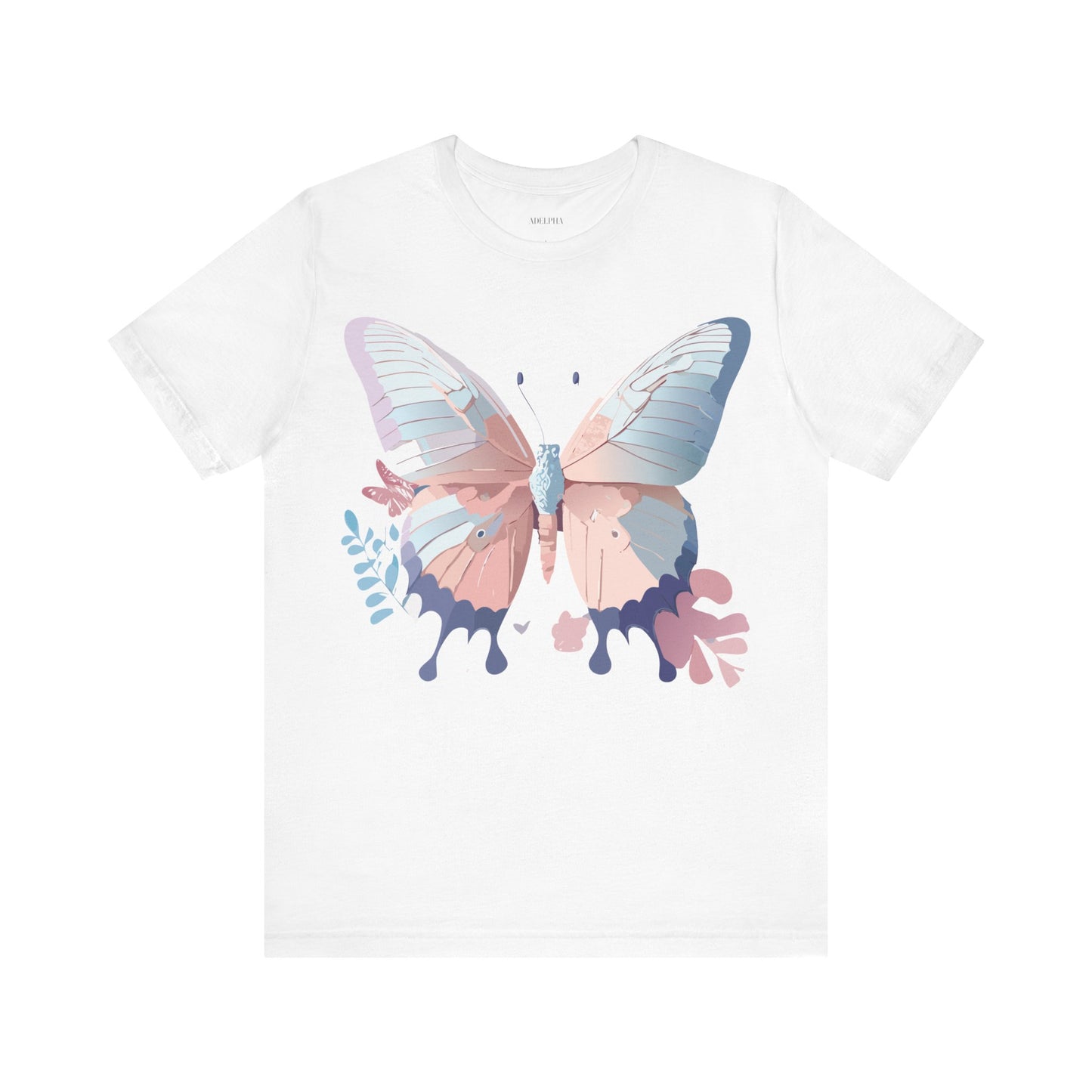 Natural Cotton Tee Shirt with Butterfly