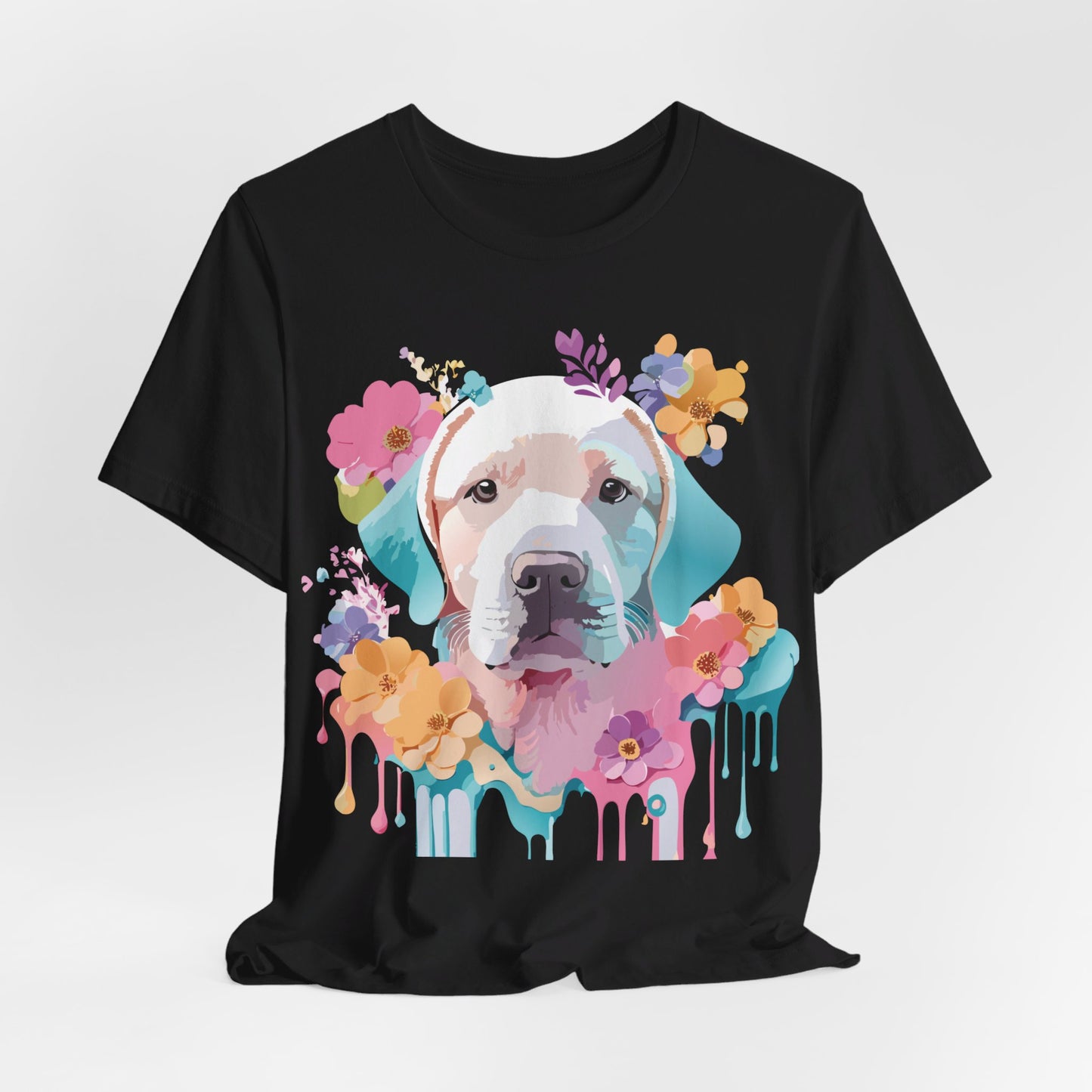 Natural Cotton Tee Shirt with Dog