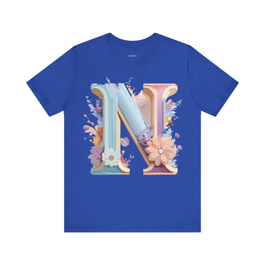 Natural Cotton Tee Shirt - Letters Collection - N