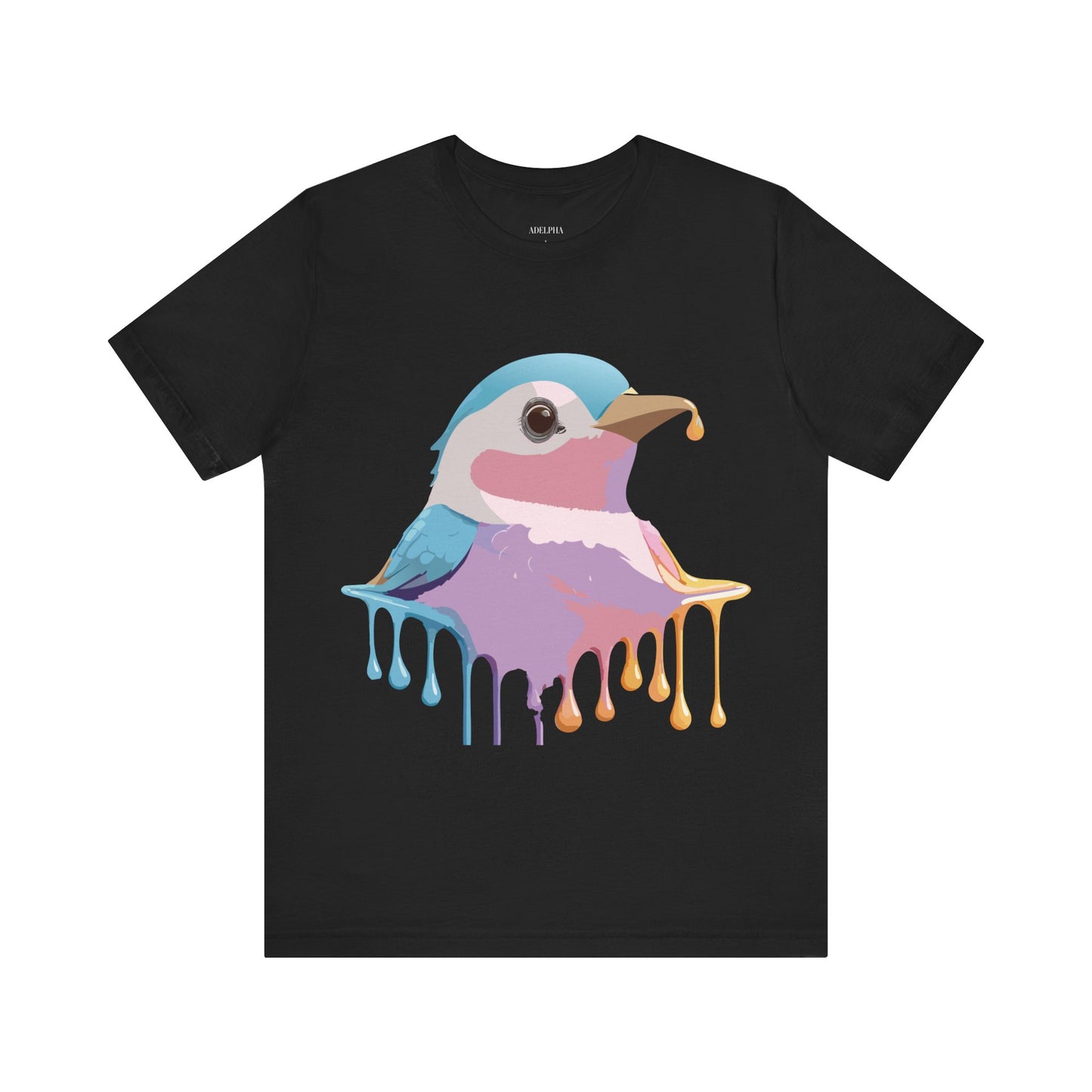 Natural Cotton Tee Shirt with Bird