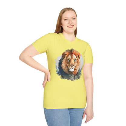 Lion Shirt Unisex Animal Tee Gildan Softstyle 64000 100 Percent Ring Spun Cotton