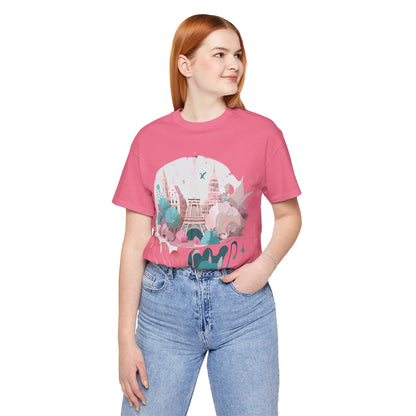 Natural Cotton Tee Shirt - Beautiful Places Collection - Paris Printify