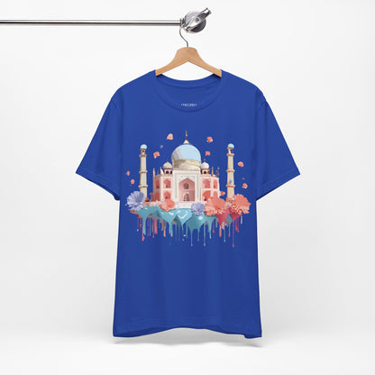 Natural Cotton Tee Shirt - Taj Mahal, India Printify