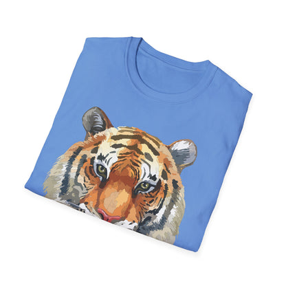 Tiger Print Unisex T Shirt Softstyle 64000 Gildan Ring Spun Cotton Tee