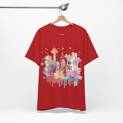 Natural Cotton Tee Shirt - Beautiful Places Collection - Moscow Printify