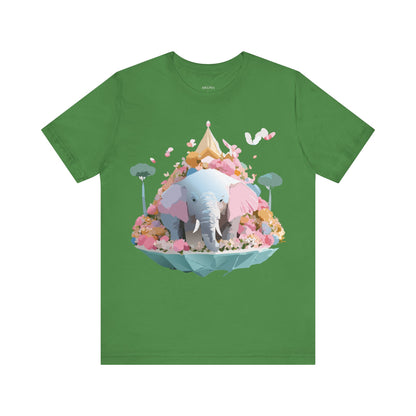 Natural Cotton Tee Shirt with Elephant Printify