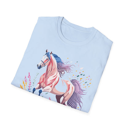 Horse Shirt Unisex Tee Animal Print Gildan Softstyle 64000 Ring Spun Cotton