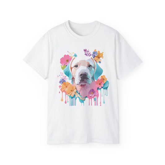 Animal Shirt, Tee Shirt with Animals, Floral Dog T-Shirt