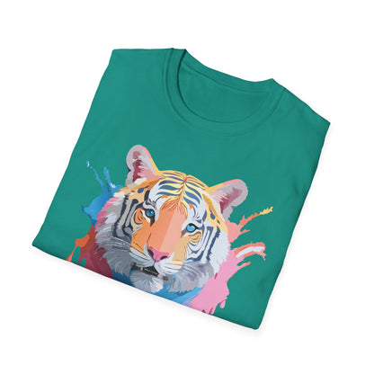 Tiger Print Unisex Softstyle T Shirt Gildan 64000 Comfort Tee