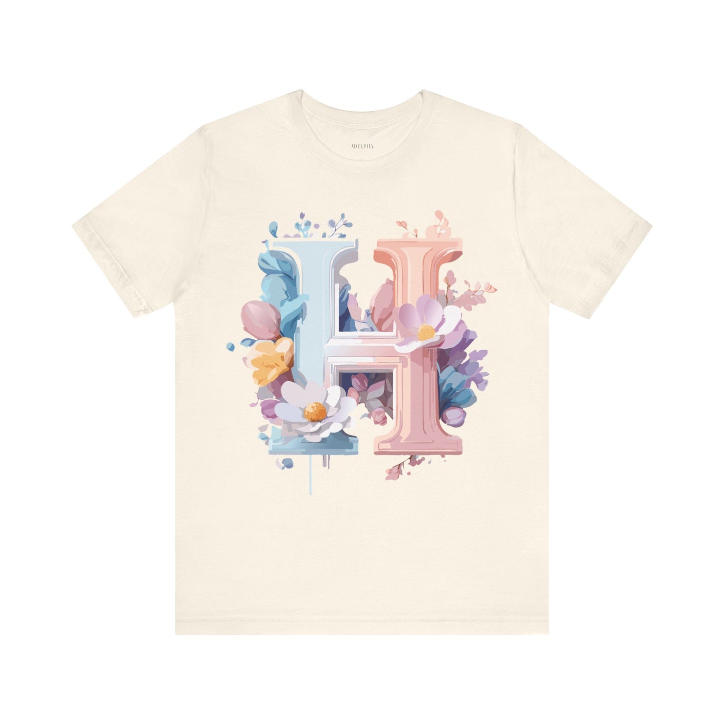 Natural Cotton Tee Shirt - Letters Collection - H