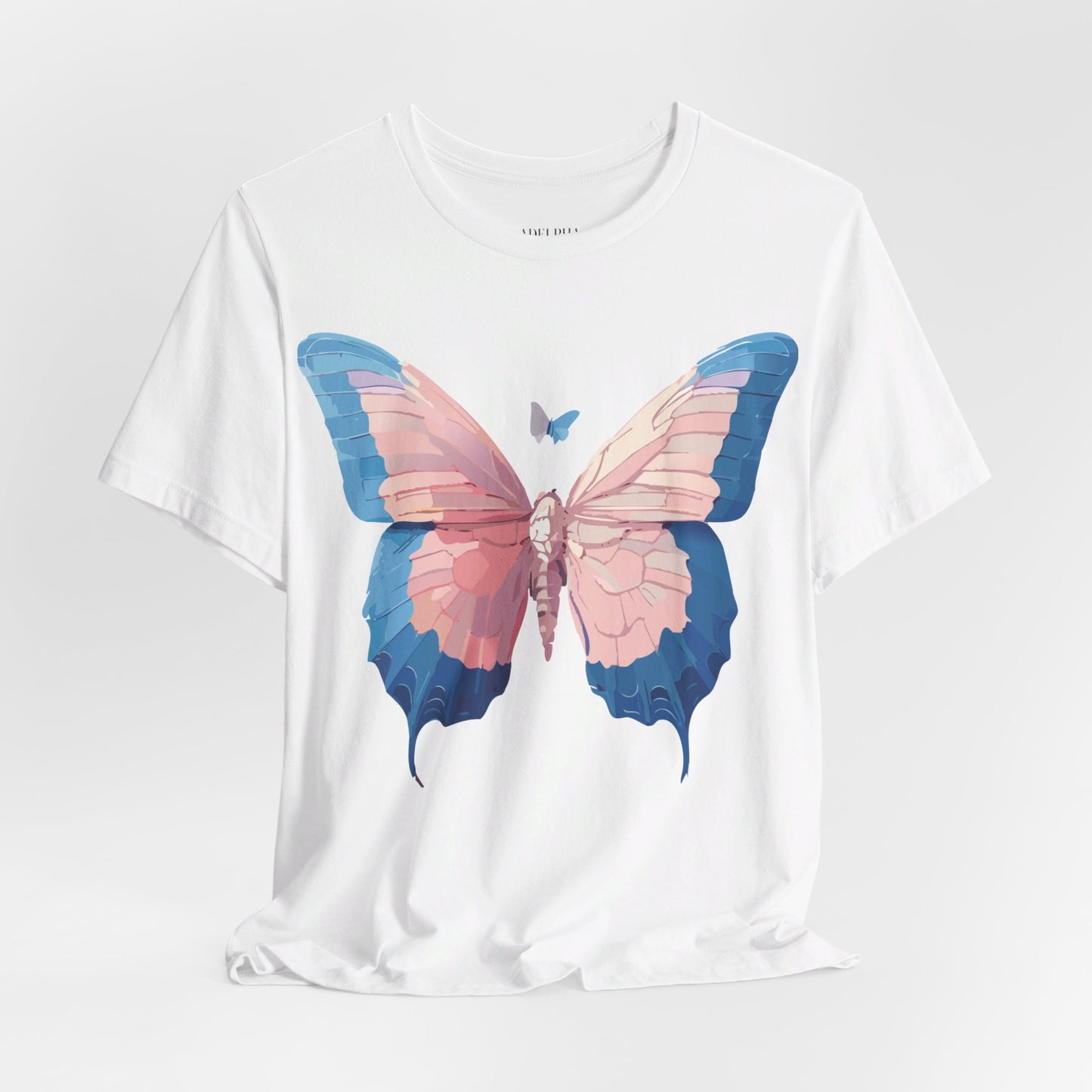 Natural Cotton Tee Shirt with Butterfly