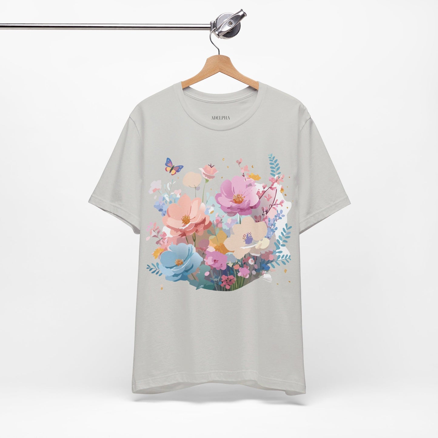 T-Shirt aus natürlicher Baumwolle mit Blumen