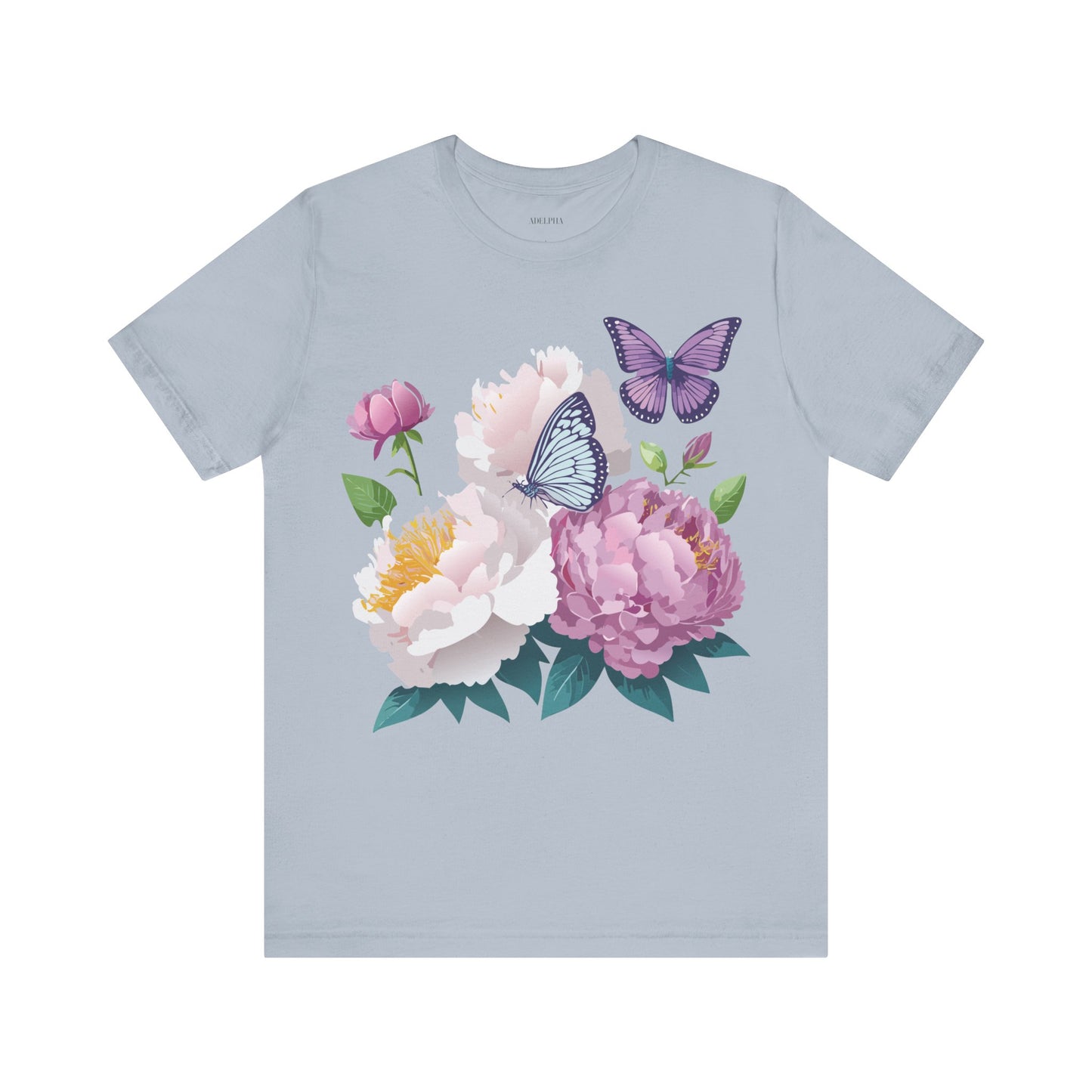 T-shirt en coton naturel avec fleurs