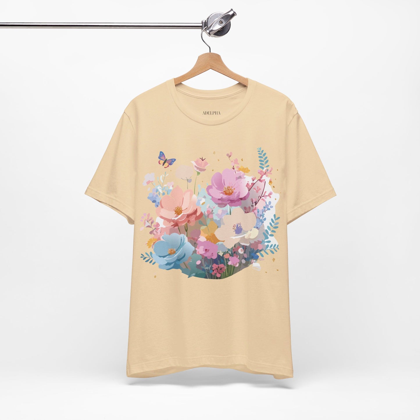 T-Shirt aus natürlicher Baumwolle mit Blumen