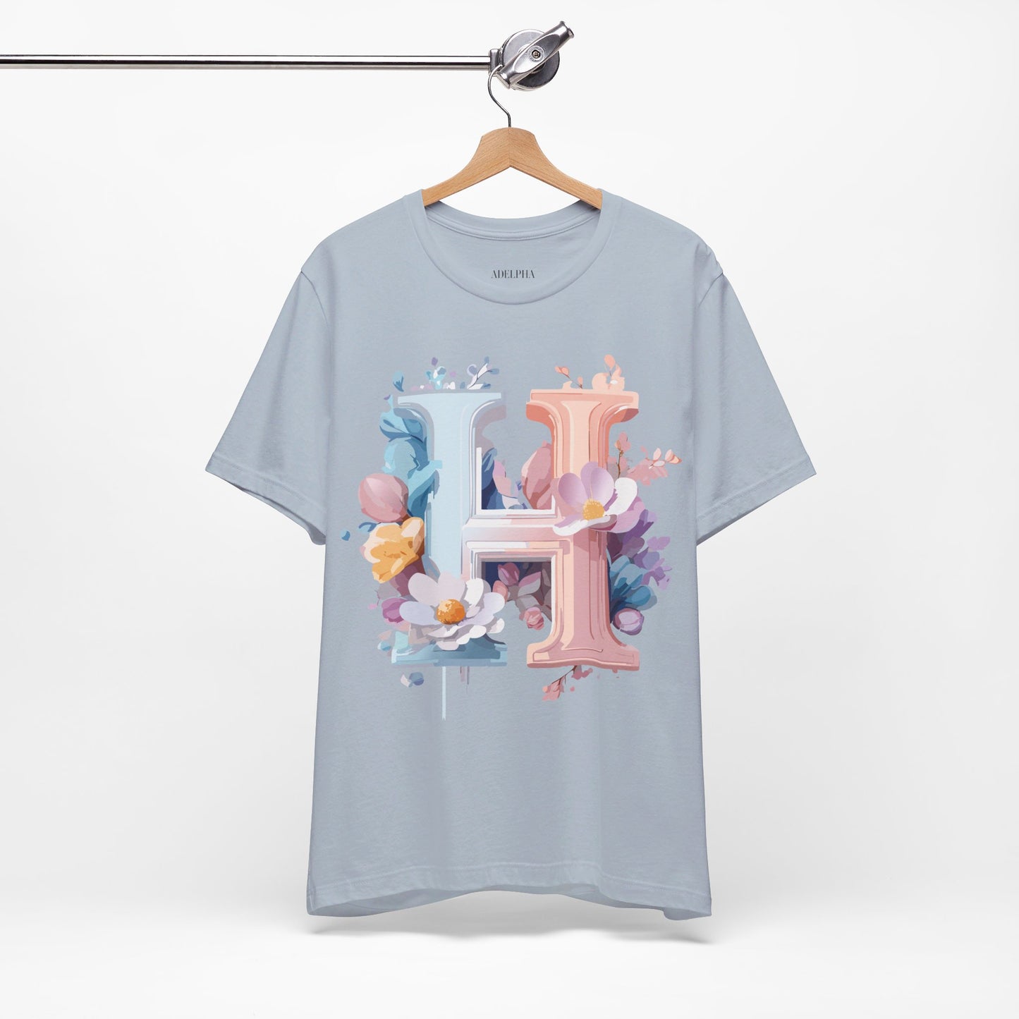 Natural Cotton Tee Shirt - Letters Collection - H