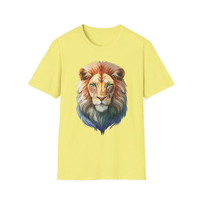Gildan Softstyle Lion Shirt Unisex Floral Tee Animal Print Tee