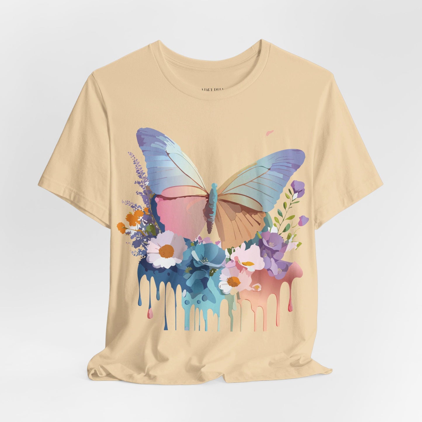 T-Shirt aus natürlicher Baumwolle mit Schmetterling