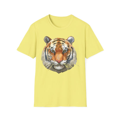 Tiger Print Unisex T Shirt Softstyle 64000 Gildan Ring Spun Cotton Tee