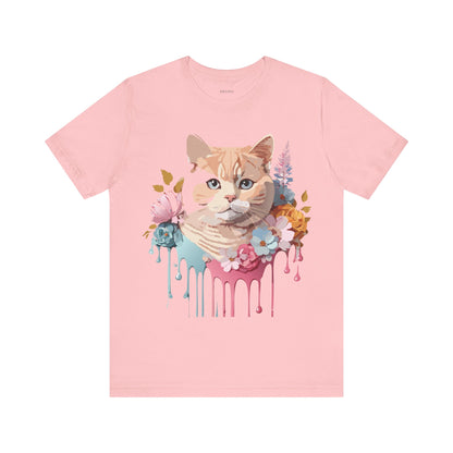 Natural Cotton Tee Shirt with Cat Printify