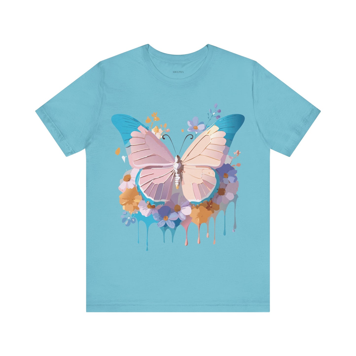 Natural Cotton Tee Shirt with Butterfly