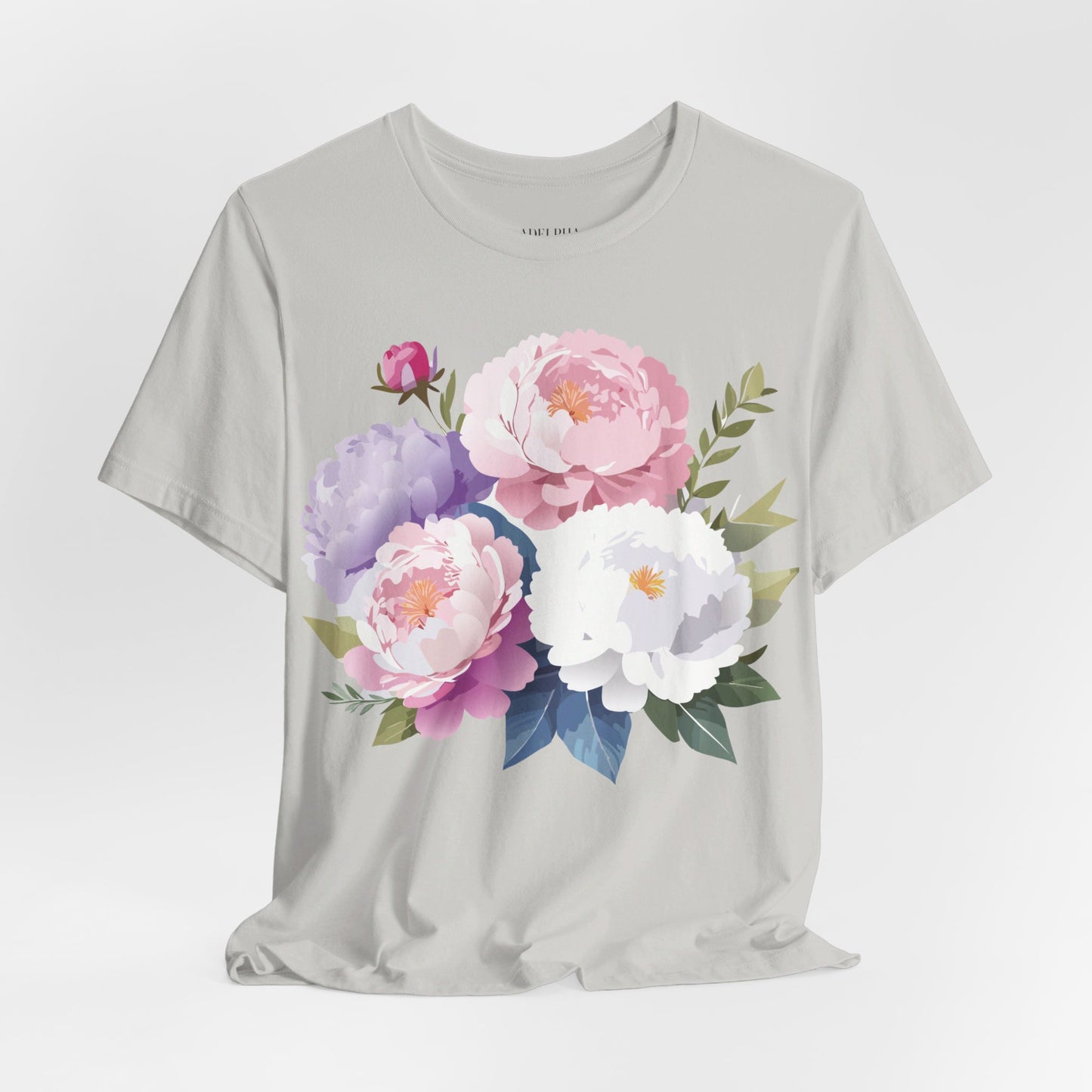 T-Shirt aus natürlicher Baumwolle mit Blumen