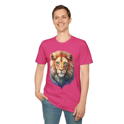Gildan Softstyle Lion Shirt Unisex Floral Tee Animal Print Tee