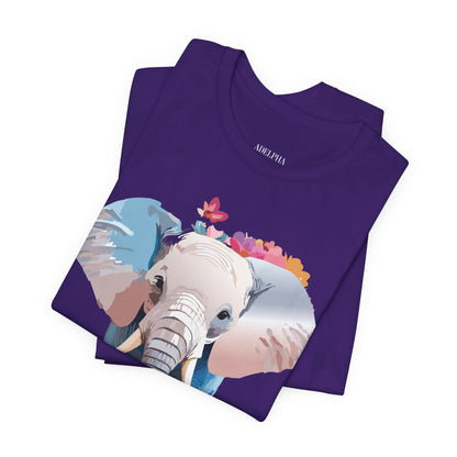 Natural Cotton Tee Shirt with Elephant Printify