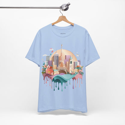 Natural Cotton Tee Shirt - Beautiful Places Collection - Paris Printify