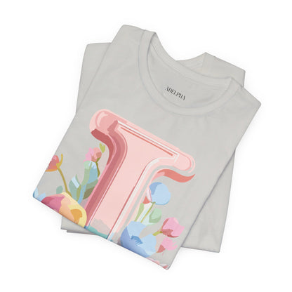 Natural Cotton Tee Shirt - Letters Collection - I Printify