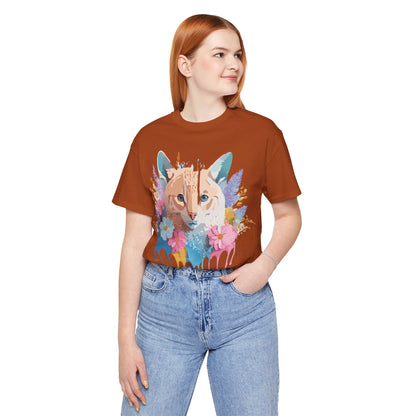 Natural Cotton Tee Shirt with Cat Printify