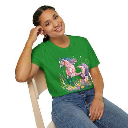 Horse Shirt Unisex Tee Animal Print Gildan Softstyle 64000 Ring Spun Cotton