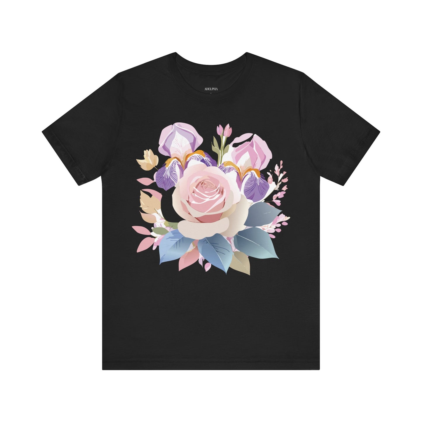 T-shirt en coton naturel avec fleurs