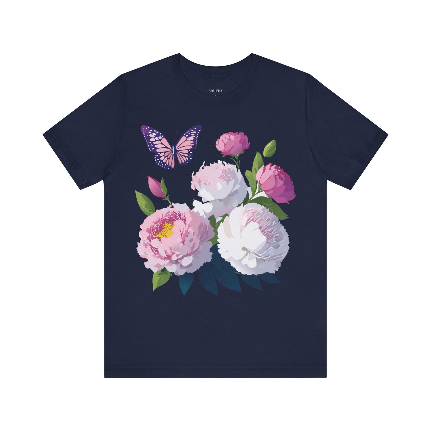 T-shirt en coton naturel avec fleurs