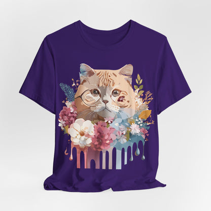 Natural Cotton Tee Shirt with Cat Printify