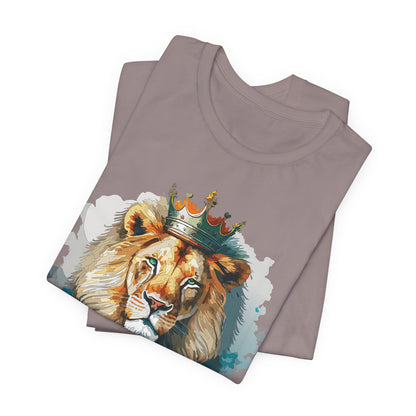 Lion with Crown Tee Unisex Cotton Watercolor King Lion Graphic T-Shirt 2