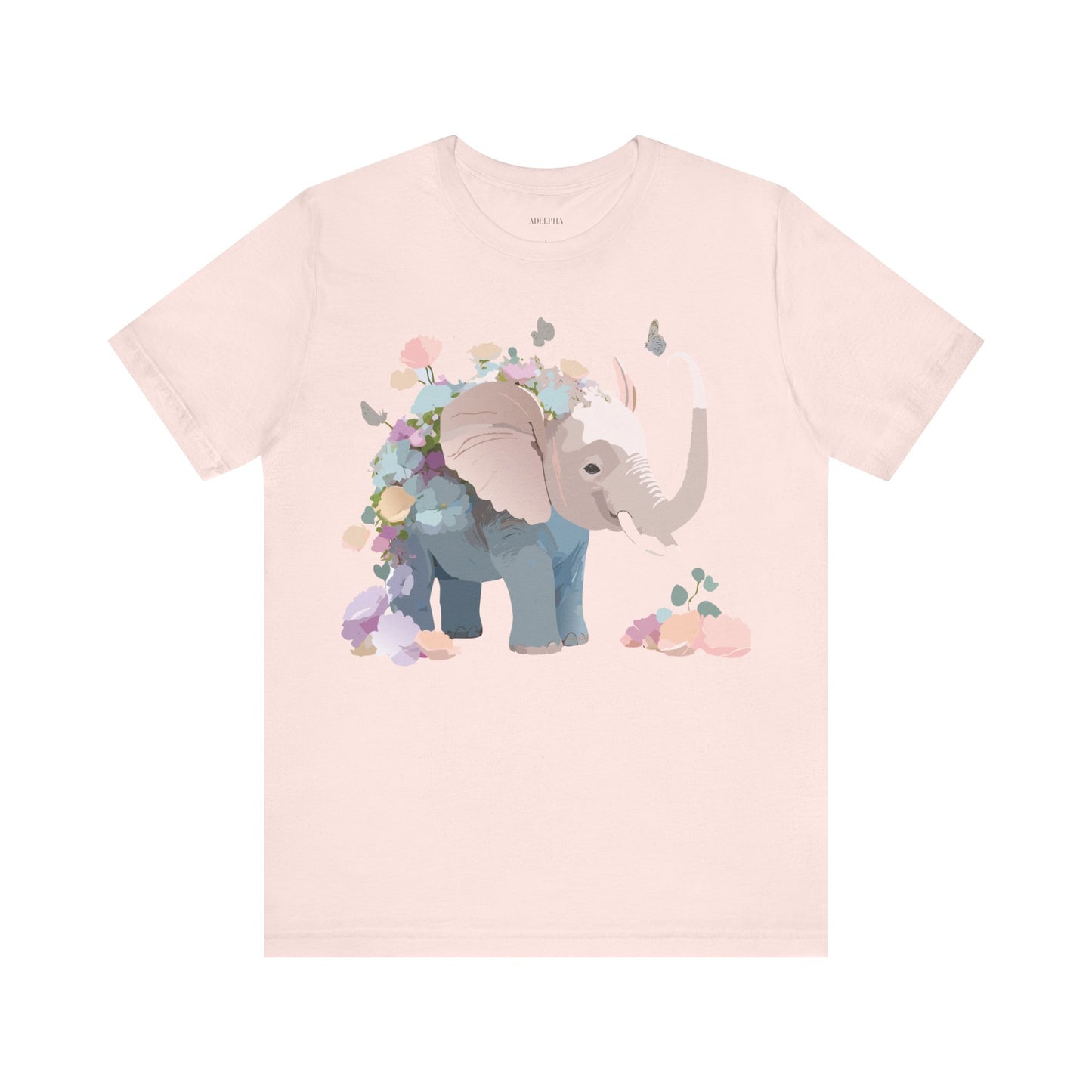 Natural Cotton Tee Shirt with Elephant