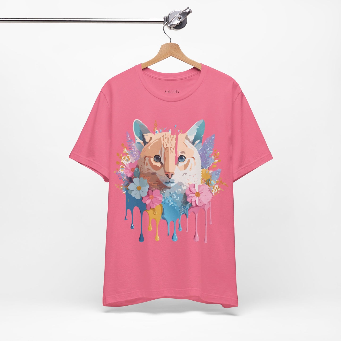 Natural Cotton Tee Shirt with Cat