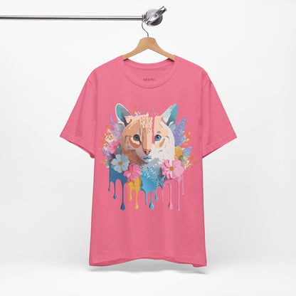 Natural Cotton Tee Shirt with Cat Printify