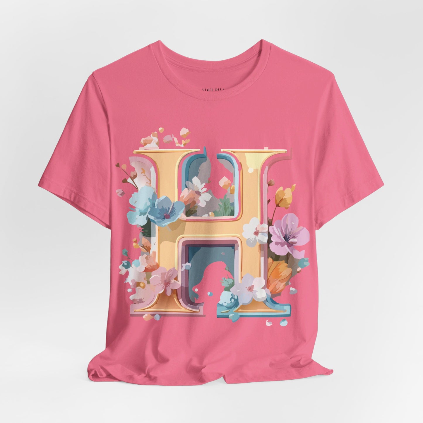 Natural Cotton Tee Shirt - Letters Collection - H