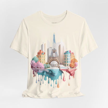 Natural Cotton Tee Shirt - Beautiful Places Collection - Paris Printify