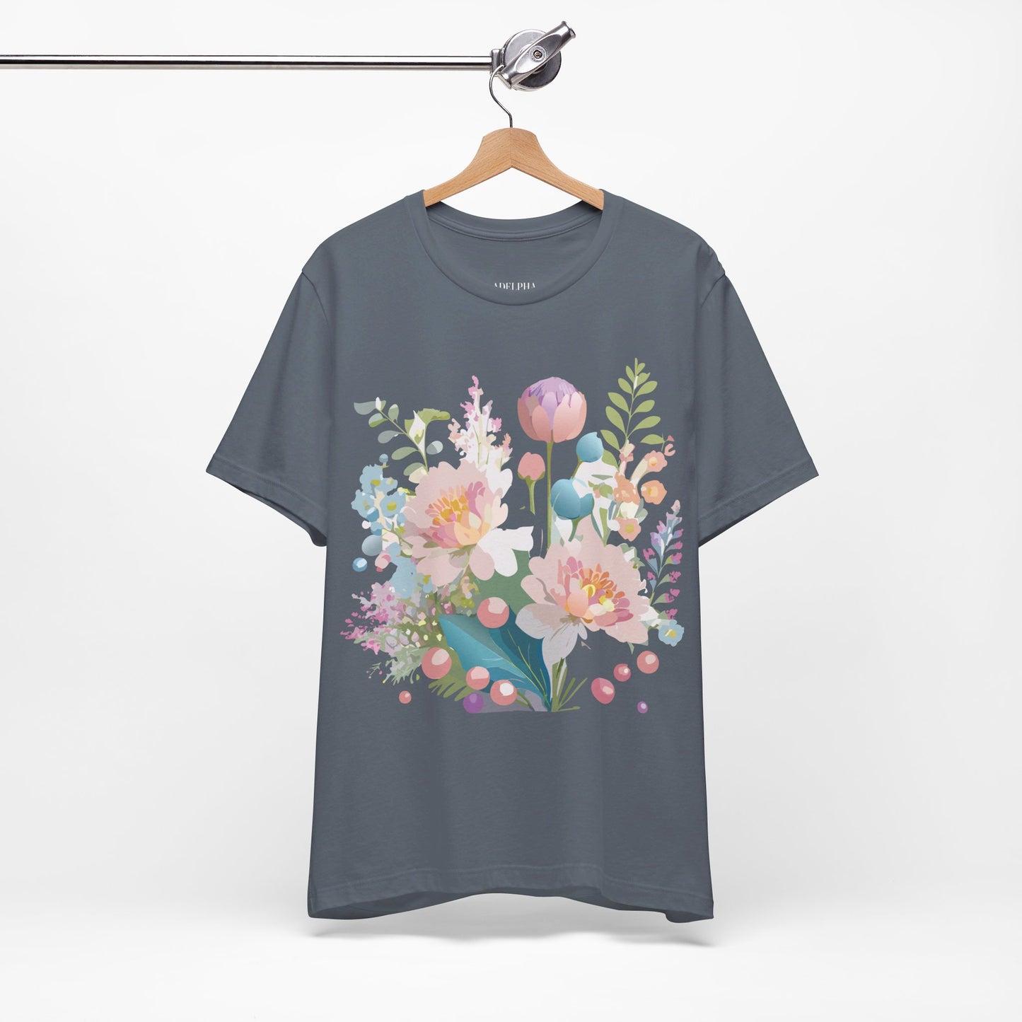 T-Shirt aus natürlicher Baumwolle mit Blumen