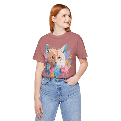 Natural Cotton Tee Shirt with Cat Printify