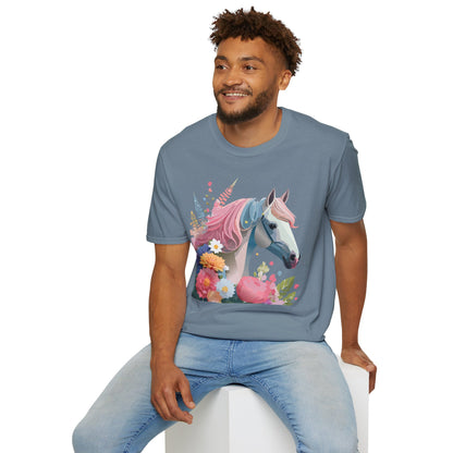 Horse Shirt Unisex Gildan Softstyle 64000 Cotton Tee With Animals