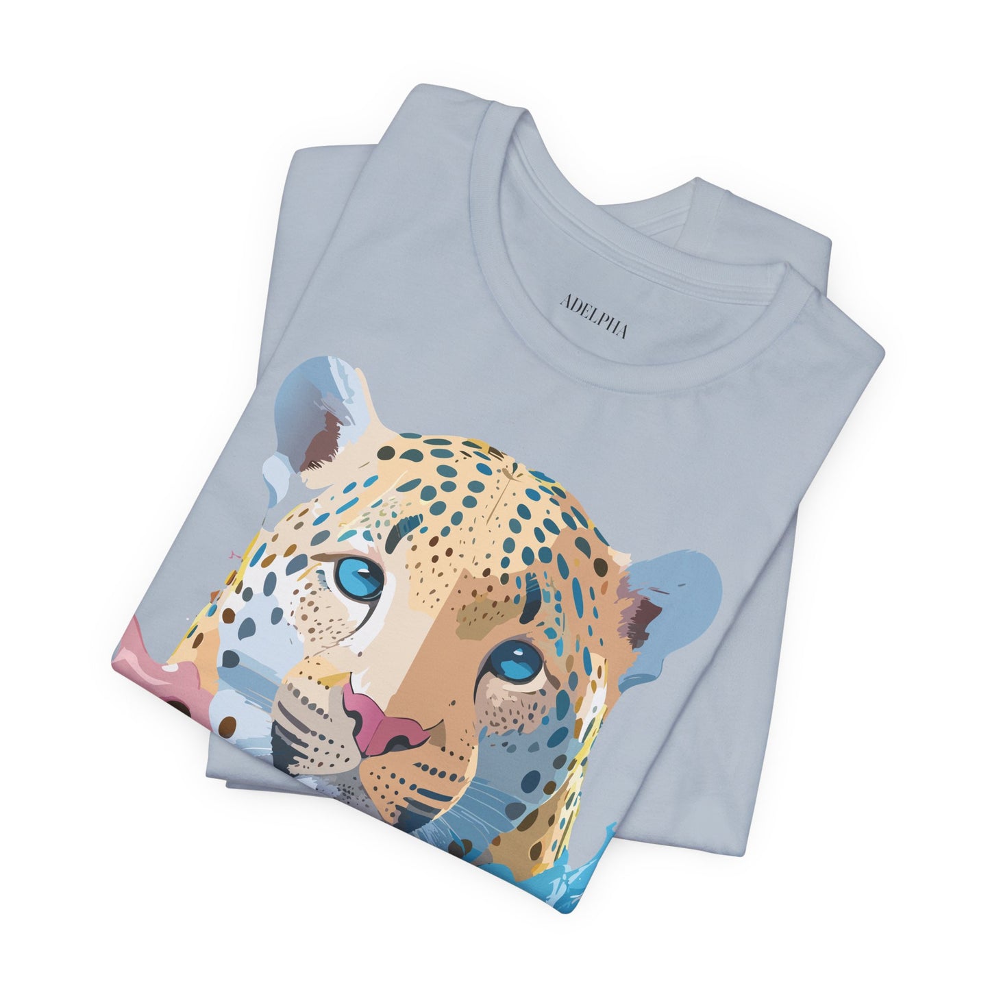 Natural Cotton Tee Shirt with Cheetah