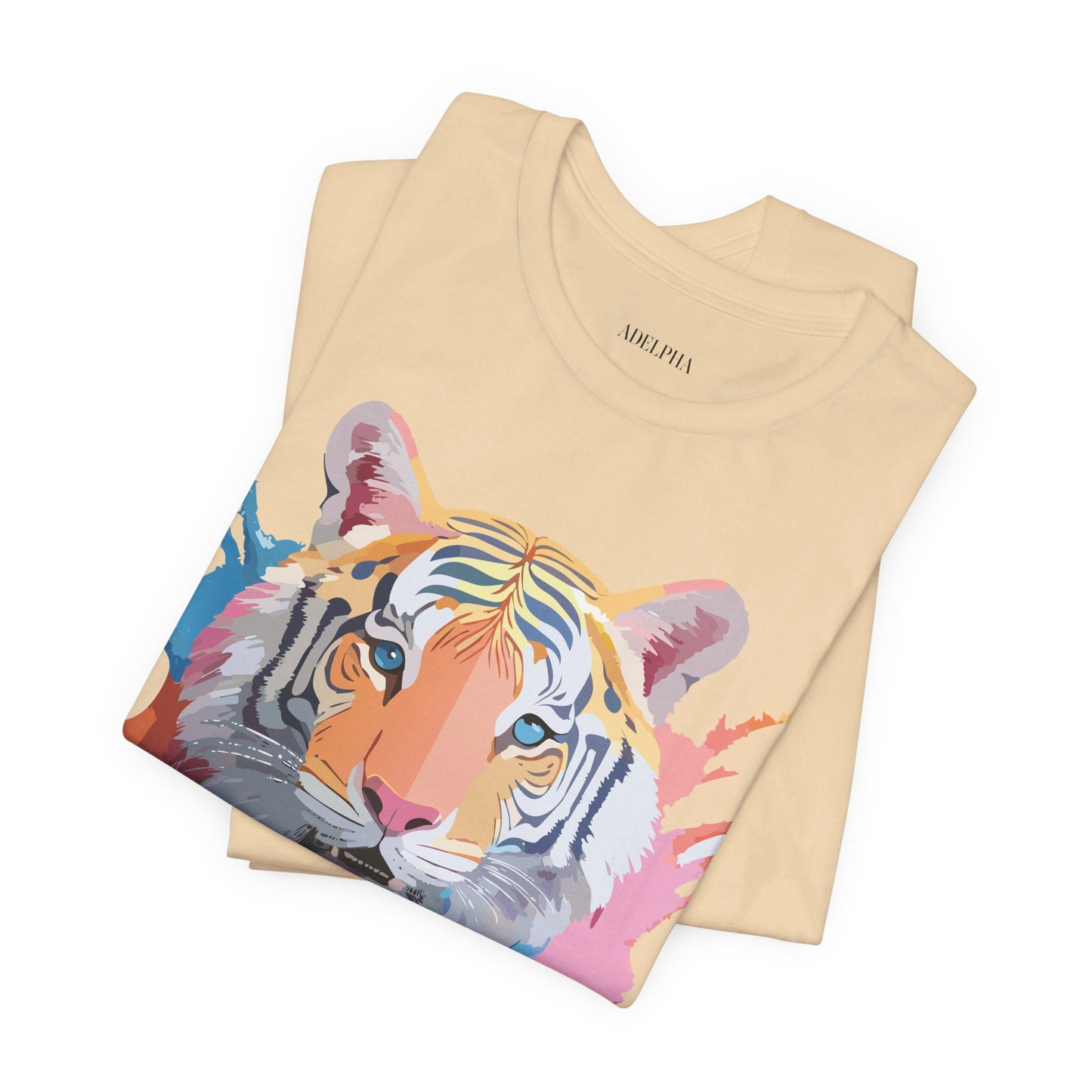 Natural Cotton Tee Shirt with Tiger