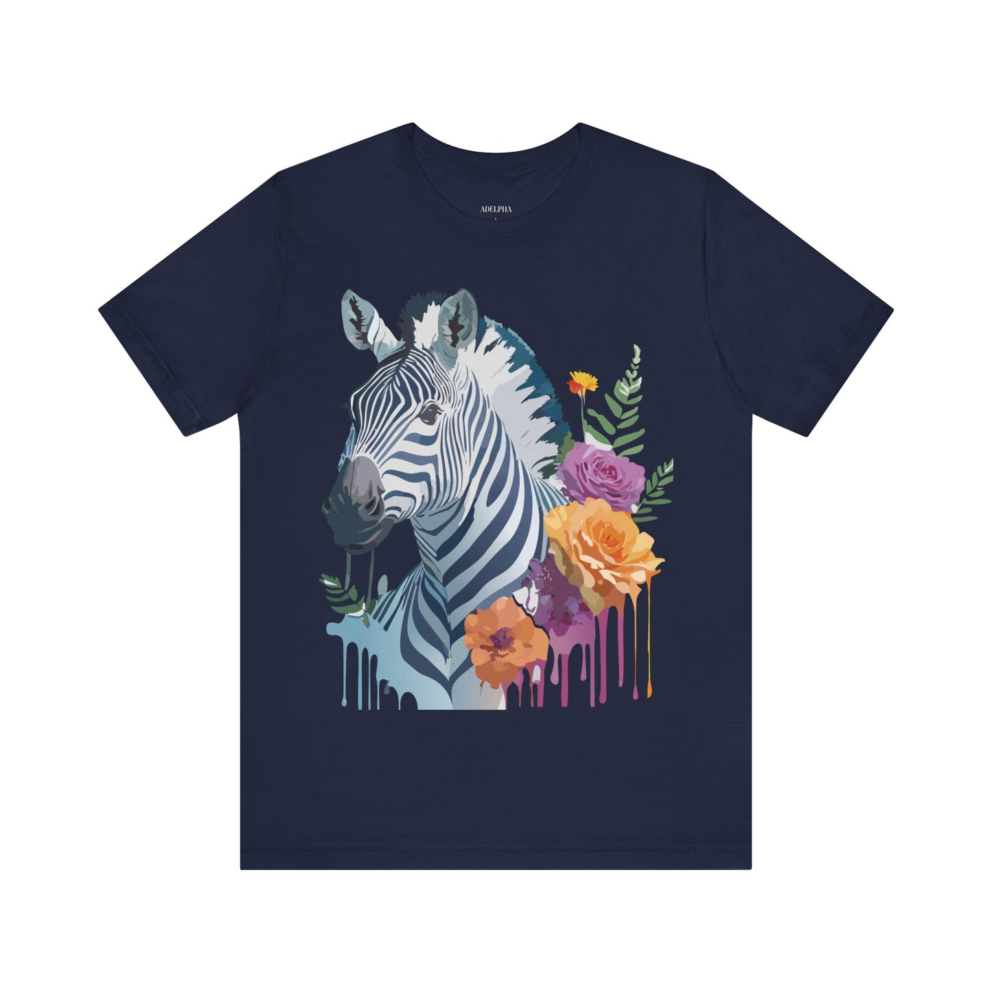 Natural Cotton Tee Shirt with Zebra