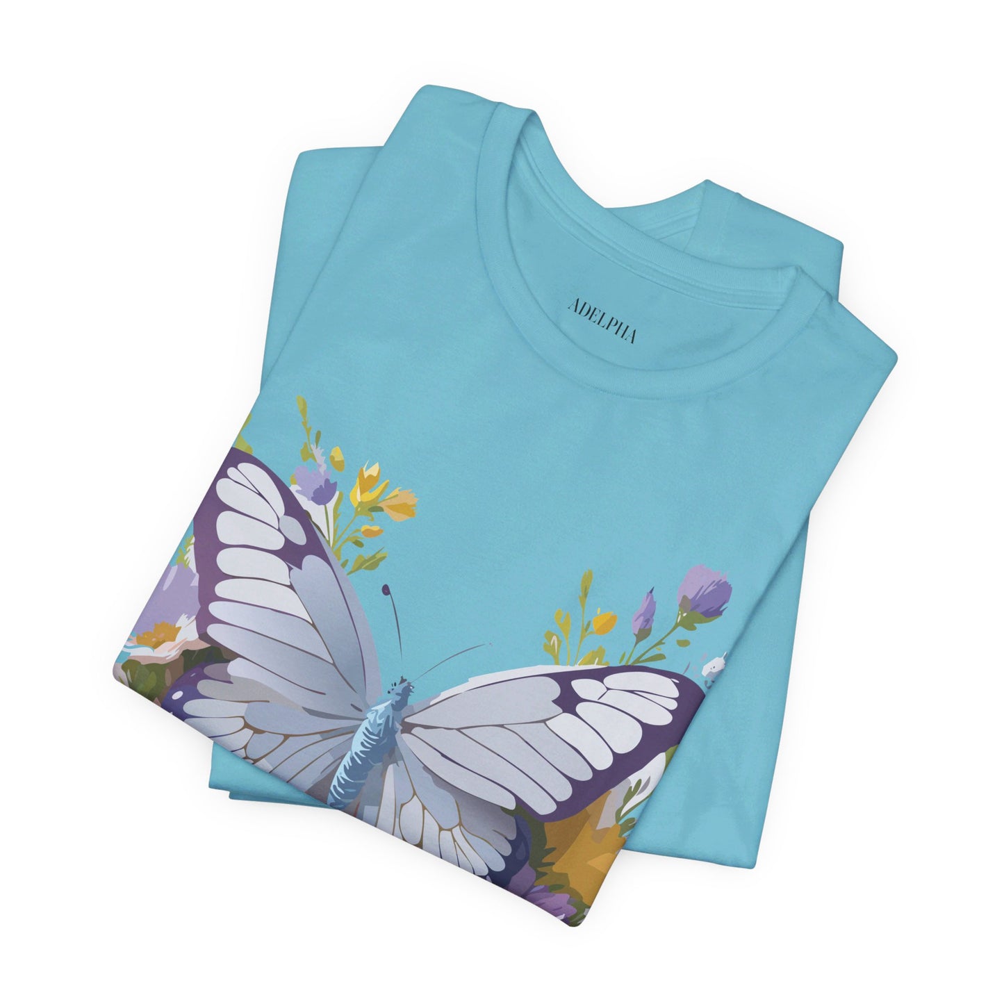 T-shirt en coton naturel avec papillon