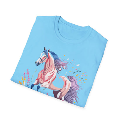 Horse Shirt Unisex Tee Animal Print Gildan Softstyle 64000 Ring Spun Cotton