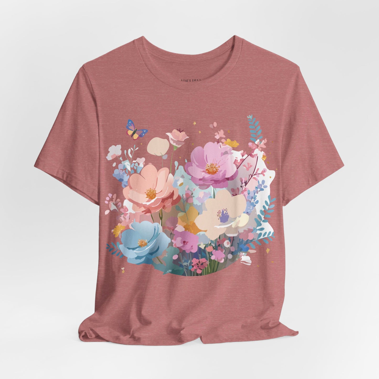 T-Shirt aus natürlicher Baumwolle mit Blumen