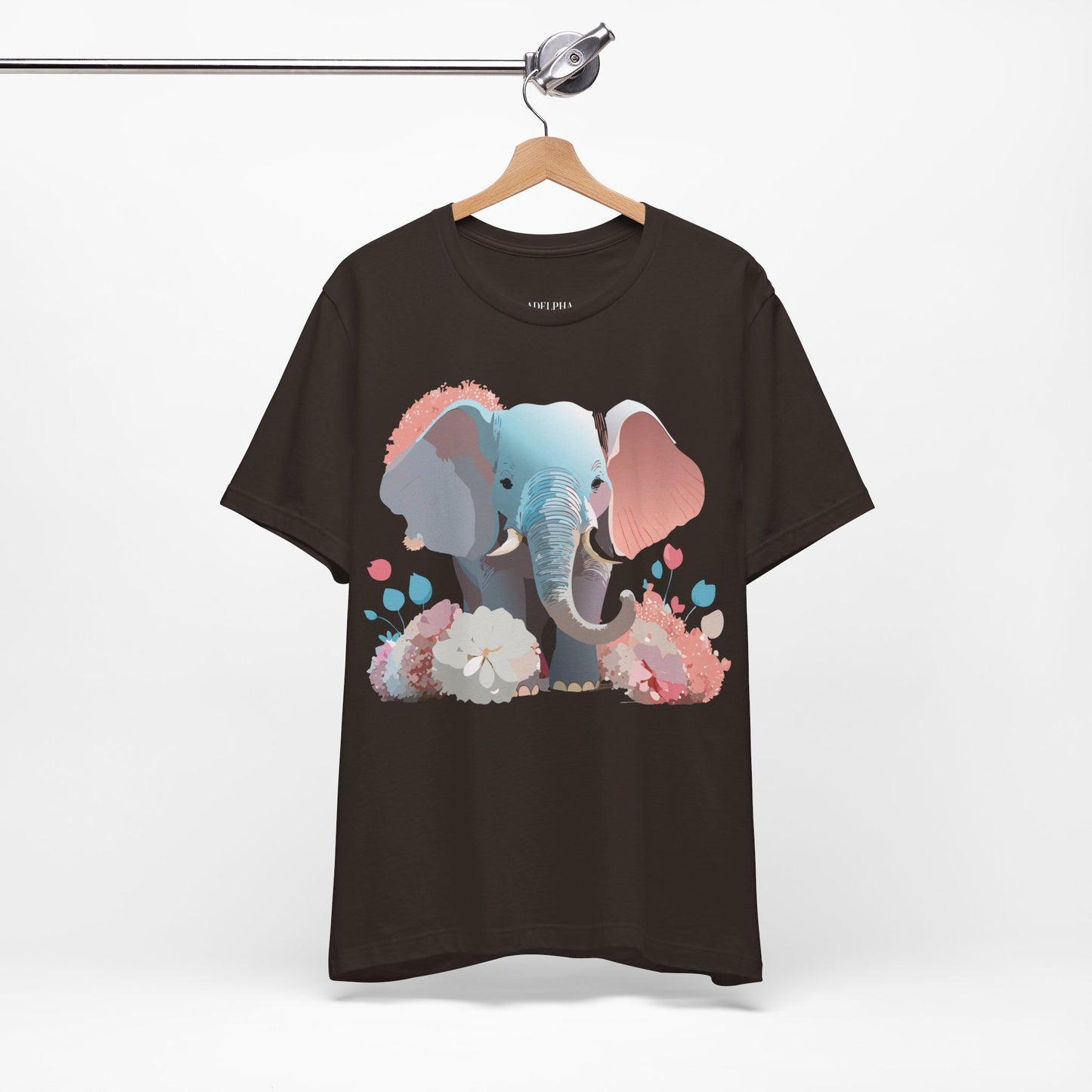 Natural Cotton Tee Shirt with Elephant